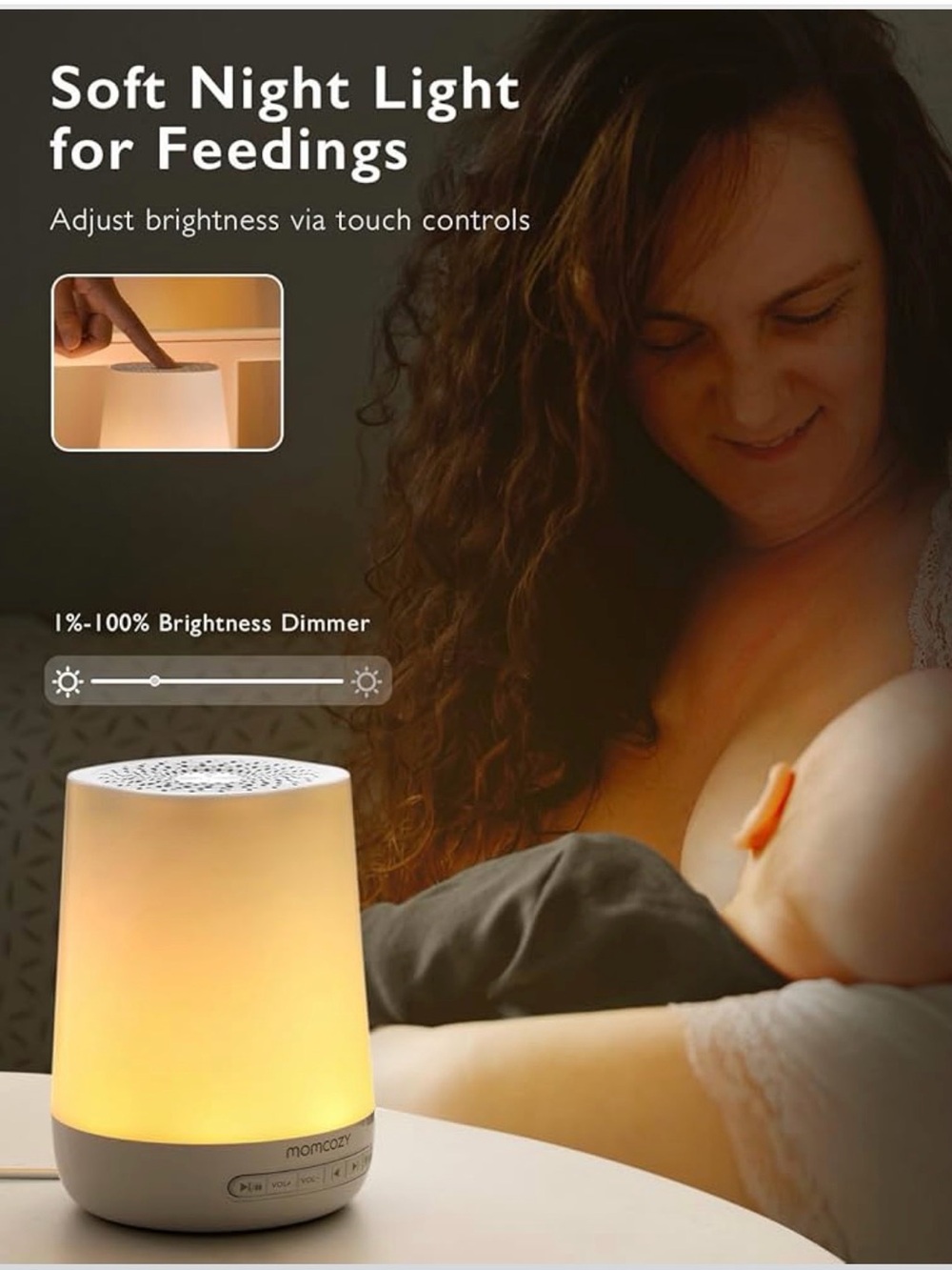 NIB - Momcozy Smart Sound Machine - Amber Night Light - Picture 4 of 9